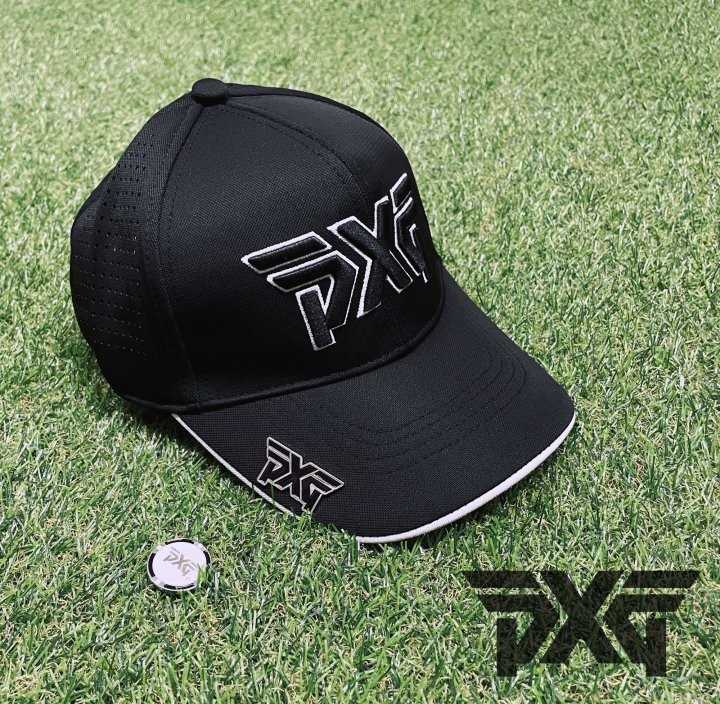 PXG GOLF 빅엠보 배색로고 펀칭 볼마커 마그네틱 로고 캡(2color/남녀공용)