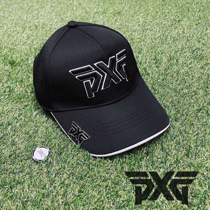 PXG GOLF 빅엠보 배색로고 펀칭 볼마커 마그네틱 로고 캡(2color/남녀공용)