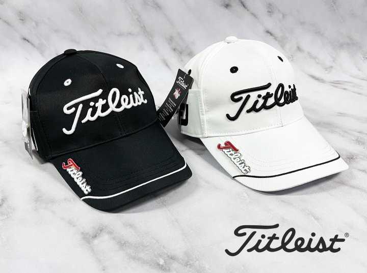 타이틀리스트 GOLF 캡라인 마그네틱 볼마커 사이드포켓 로고 캡(2color)