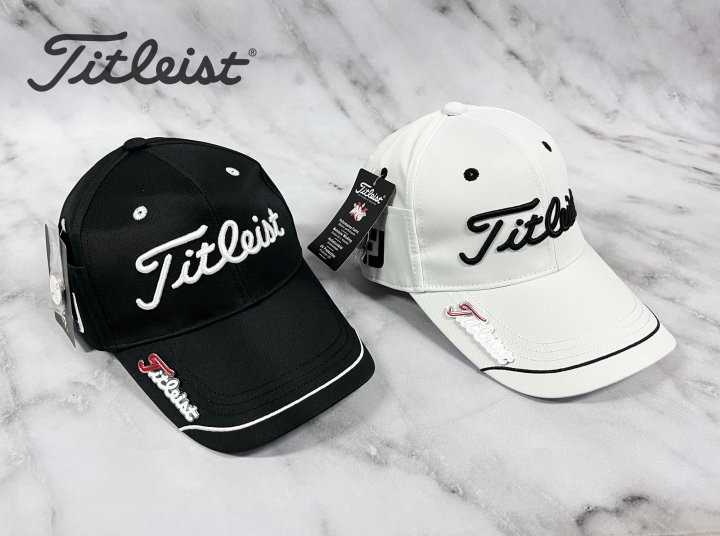 타이틀리스트 GOLF 캡라인 마그네틱 볼마커 사이드포켓 로고 캡(2color)
