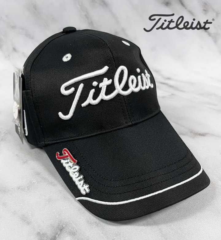 타이틀리스트 GOLF 캡라인 마그네틱 볼마커 사이드포켓 로고 캡(2color)