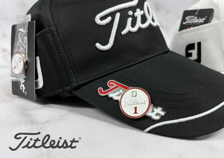 타이틀리스트 GOLF 캡라인 마그네틱 볼마커 사이드포켓 로고 캡(2color)