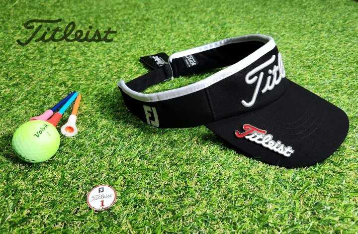 타이틀리스트 GOLF 코튼 라인 엠보자수로고 FJ 마그네틱 볼마커 썬바이저(2color)
