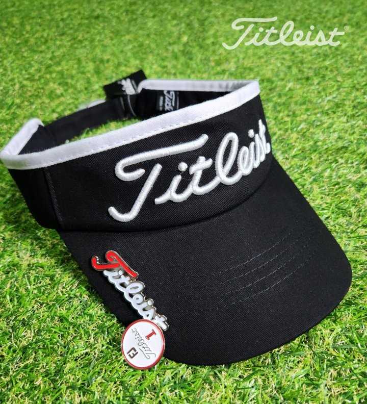 타이틀리스트 GOLF 코튼 라인 엠보자수로고 FJ 마그네틱 볼마커 썬바이저(2color)