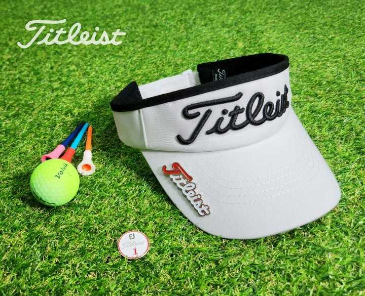 타이틀리스트 GOLF 코튼 라인 엠보자수로고 FJ 마그네틱 볼마커 썬바이저(2color)
