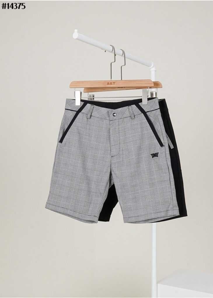 PXG 남성 자수 로고 체크 배색 하프 팬츠(2color)