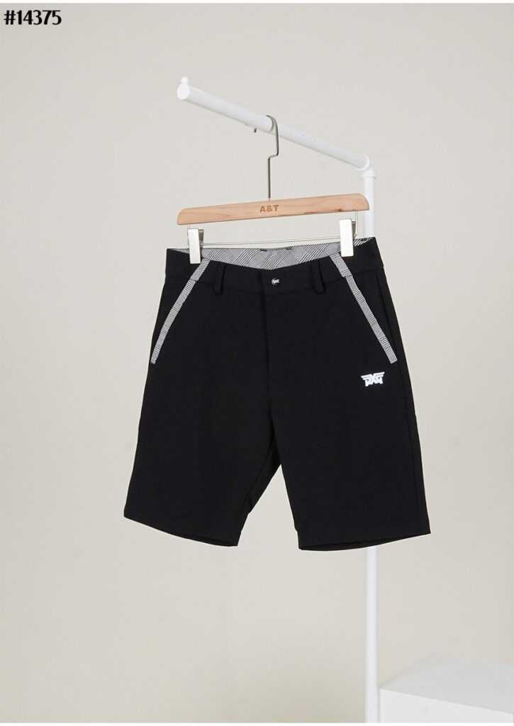 PXG 남성 자수 로고 체크 배색 하프 팬츠(2color)