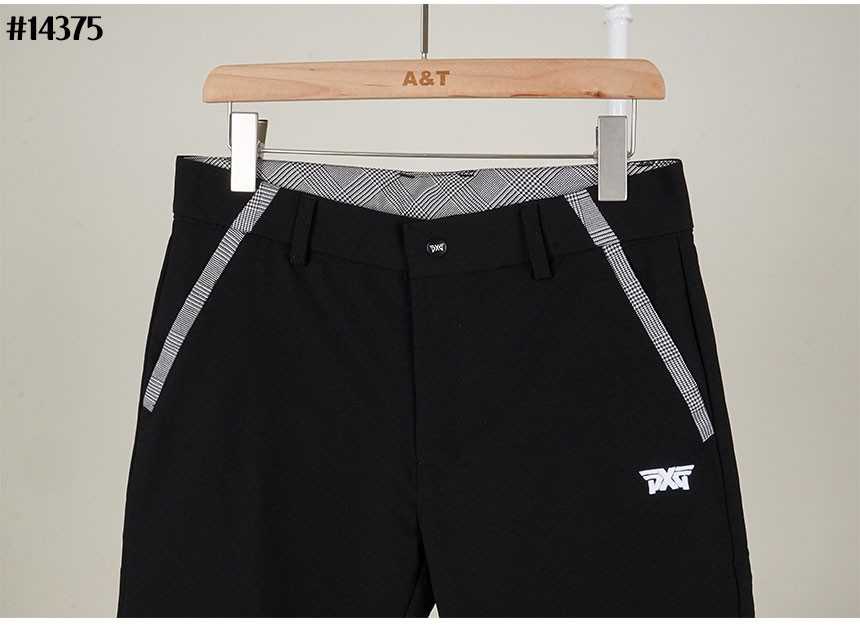 PXG 남성 자수 로고 체크 배색 하프 팬츠(2color)