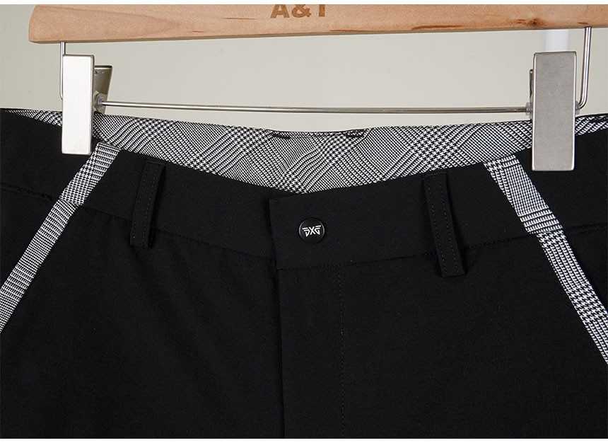 PXG 남성 자수 로고 체크 배색 하프 팬츠(2color)