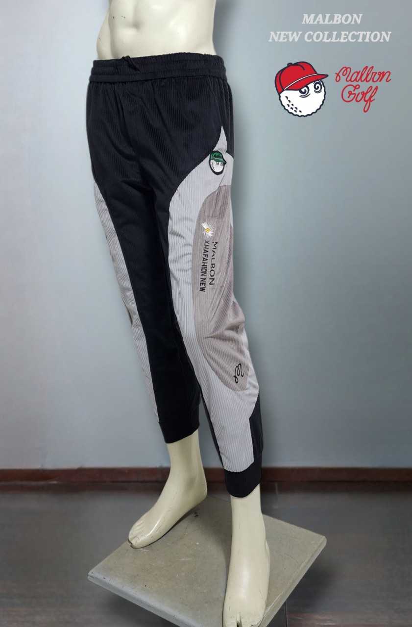 말본 블랙앤그레이 코듀로이 남성 골프 팬츠