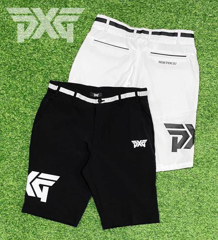 PXG 사이드밴딩 벨트루프 스몰로고 배색 포켓 스트레치 레귤러핏 숏팬츠(2color)
