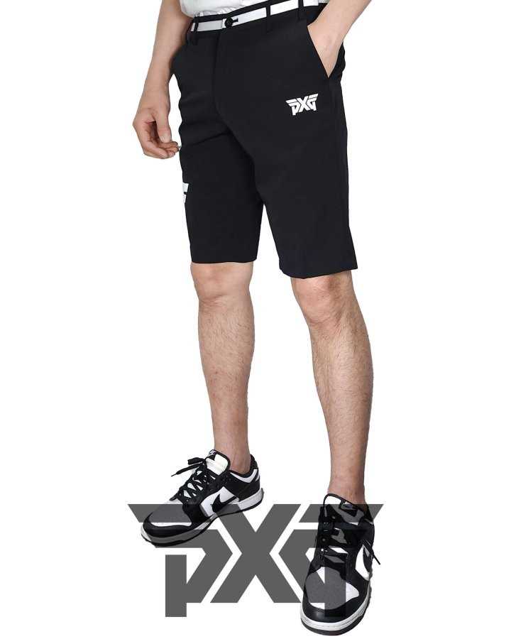PXG 사이드밴딩 벨트루프 스몰로고 배색 포켓 스트레치 레귤러핏 숏팬츠(2color)