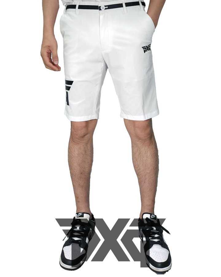PXG 사이드밴딩 벨트루프 스몰로고 배색 포켓 스트레치 레귤러핏 숏팬츠(2color)
