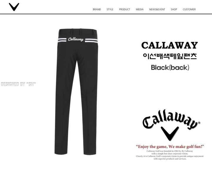 캘러웨이 남성 여름용 이선배색 테잎팬츠(3color)