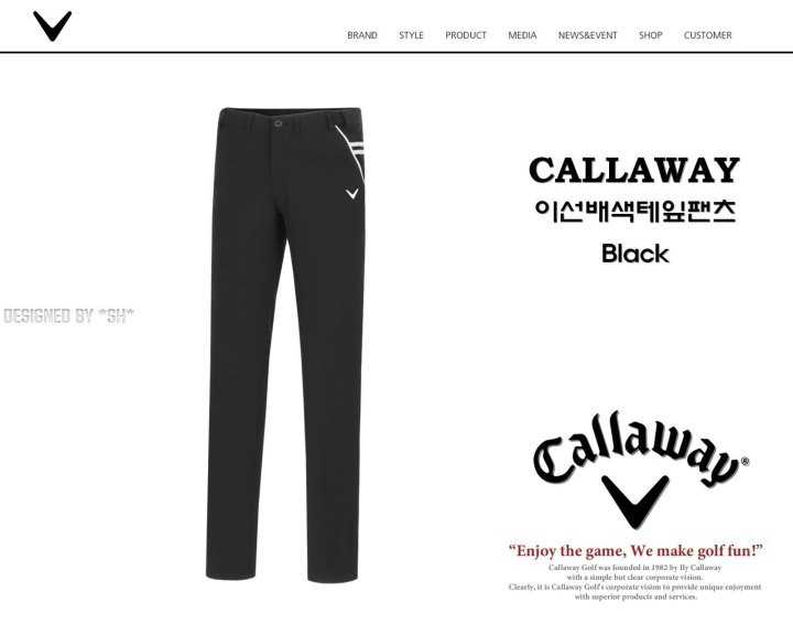 캘러웨이 남성 여름용 이선배색 테잎팬츠(3color)