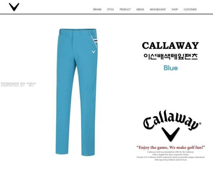 캘러웨이 남성 여름용 이선배색 테잎팬츠(3color)