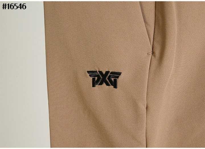 PXG 자수 로고 레더 포켓 라인 슬림핏 골프 팬츠(3color)