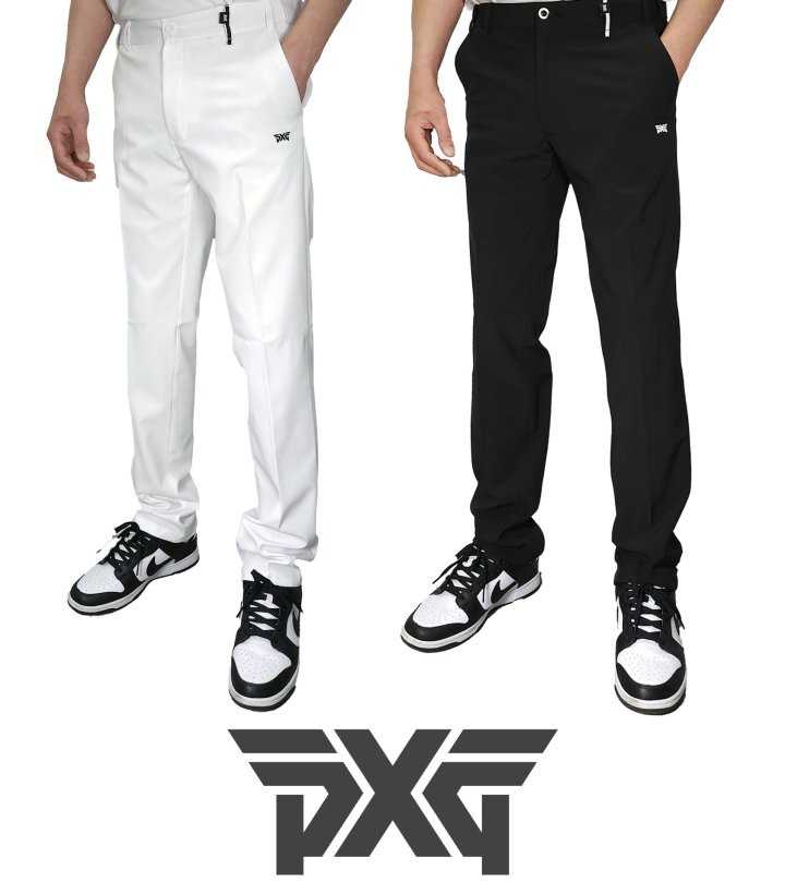 PXG 남성 사이드밴딩 벨트루프 스몰로고 배색 포켓 스트레치 레귤러핏 팬츠(2color)