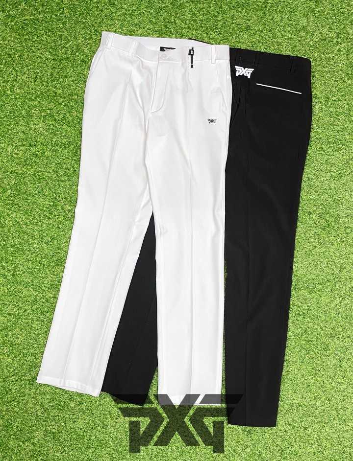 PXG 남성 사이드밴딩 벨트루프 스몰로고 배색 포켓 스트레치 레귤러핏 팬츠(2color)