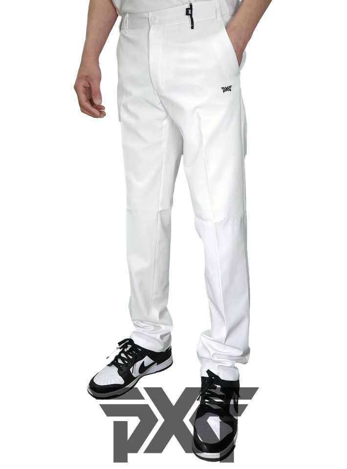 PXG 남성 사이드밴딩 벨트루프 스몰로고 배색 포켓 스트레치 레귤러핏 팬츠(2color)