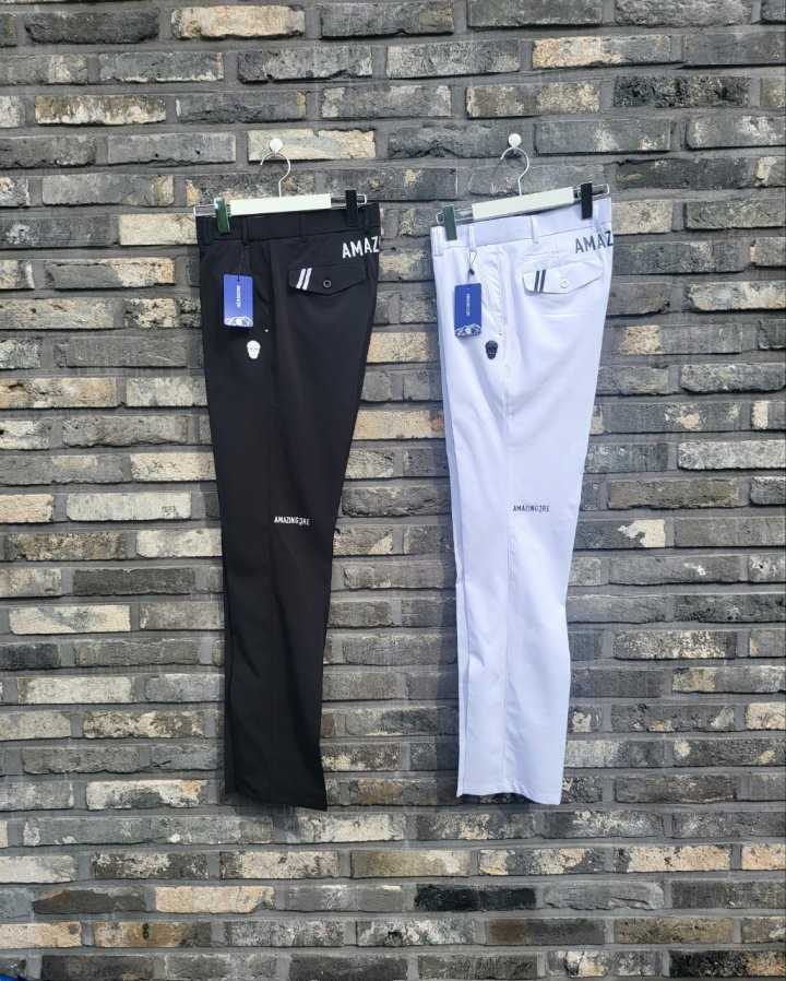 어메이징크리 남성 2줄포인트 스판 골프 팬츠(2color)