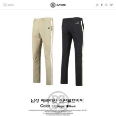 지포어 남성 여름용 배색라인 스판 골프팬츠(2color)