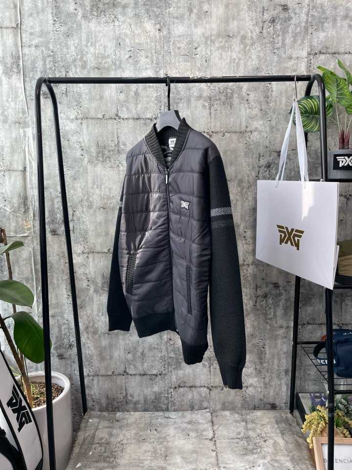 PXG 와팬로고 밴딩니트집업