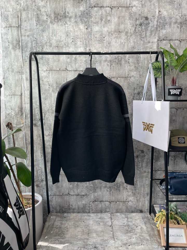 PXG 와팬로고 밴딩니트집업