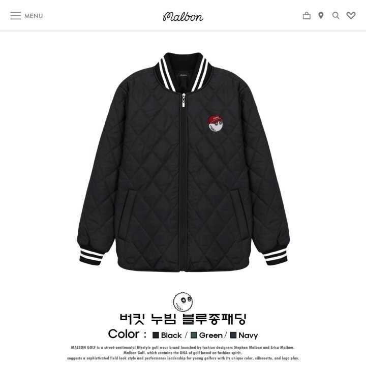 말본 누빔 블루종패딩(3color)