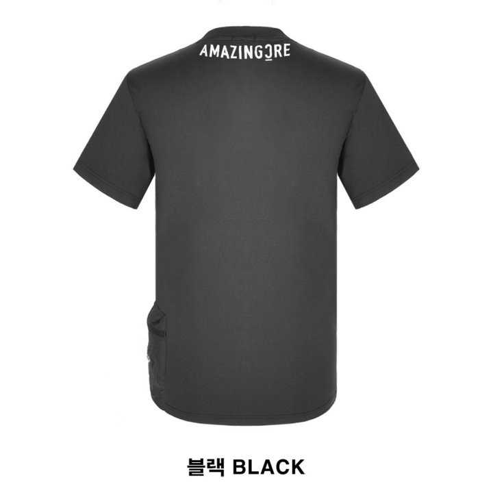어메이징크리 액티브 사이드포켓 라운드 반팔티(2color)