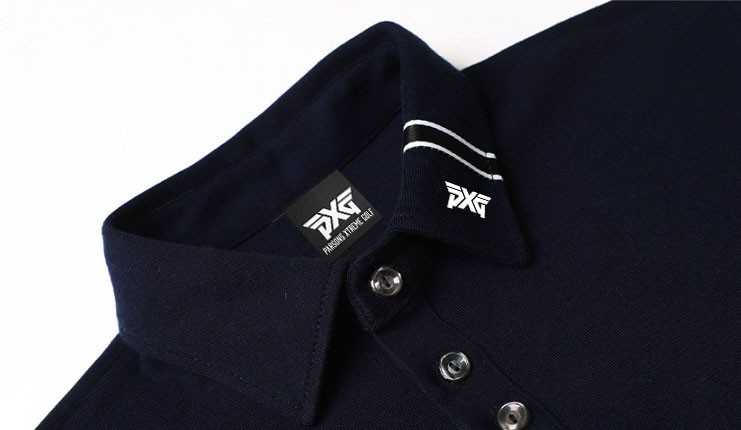 PXG 사선로고 테이프 슬림핏 카라티(2color)