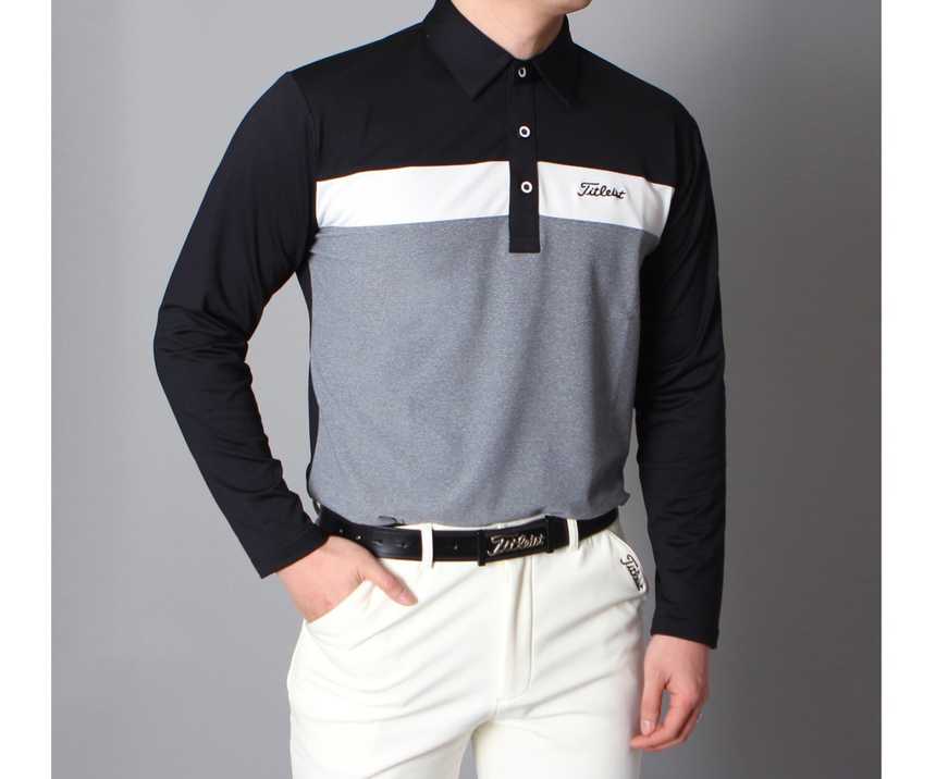 타이틀리스트 기모 삼단배색 카라티(2color)