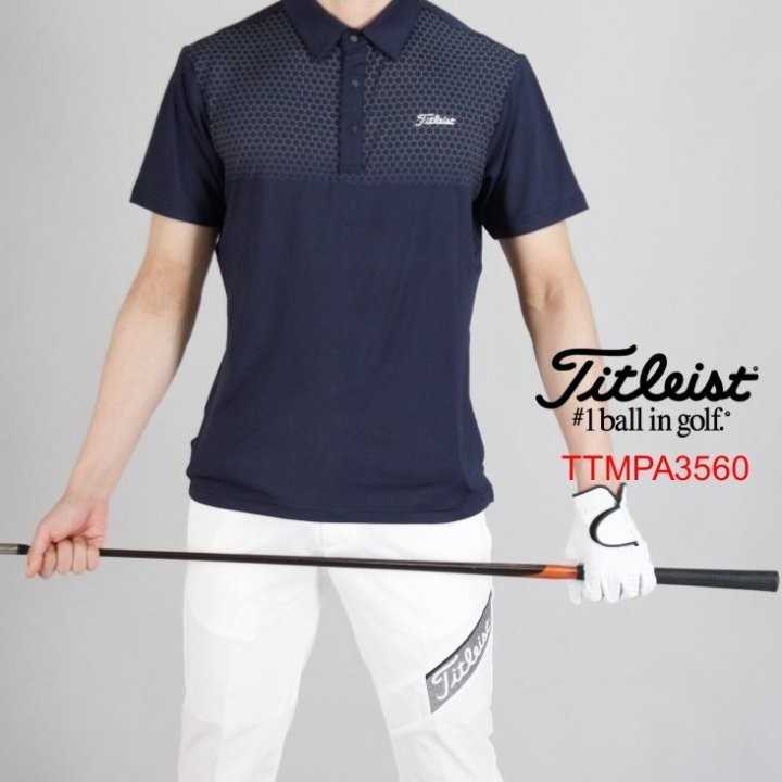 타이틀리스트 남자 TTMPA3560 헥사곤패턴 반팔 카라티(3color)