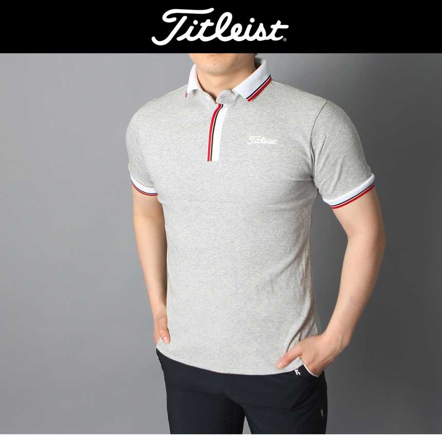타이틀리스트 두줄 카라배색 면 반팔(3color)