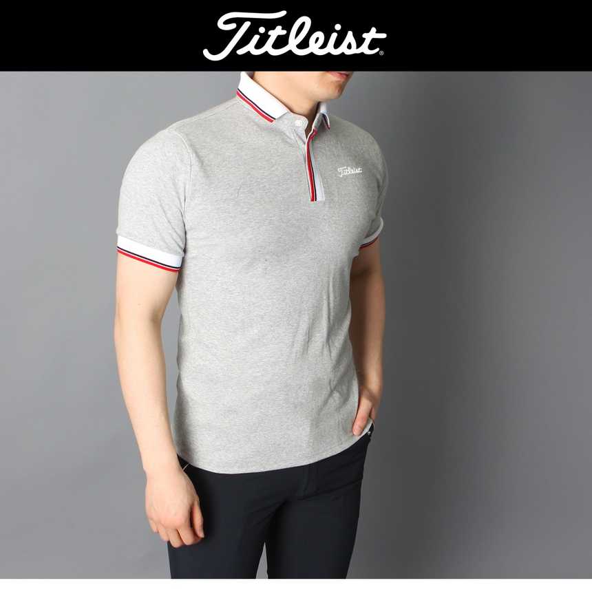 타이틀리스트 두줄 카라배색 면 반팔(3color)