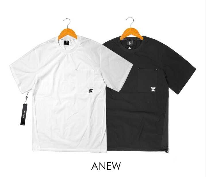 어뉴 남성 골지 크루넥 숏 반팔(2color)