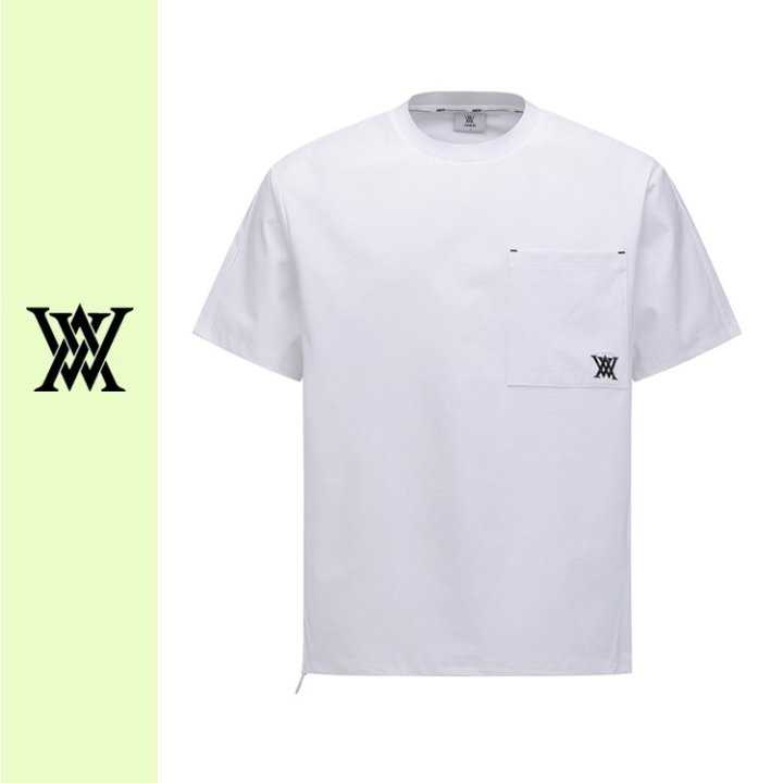 어뉴 남성 골지 크루넥 숏 반팔(2color)