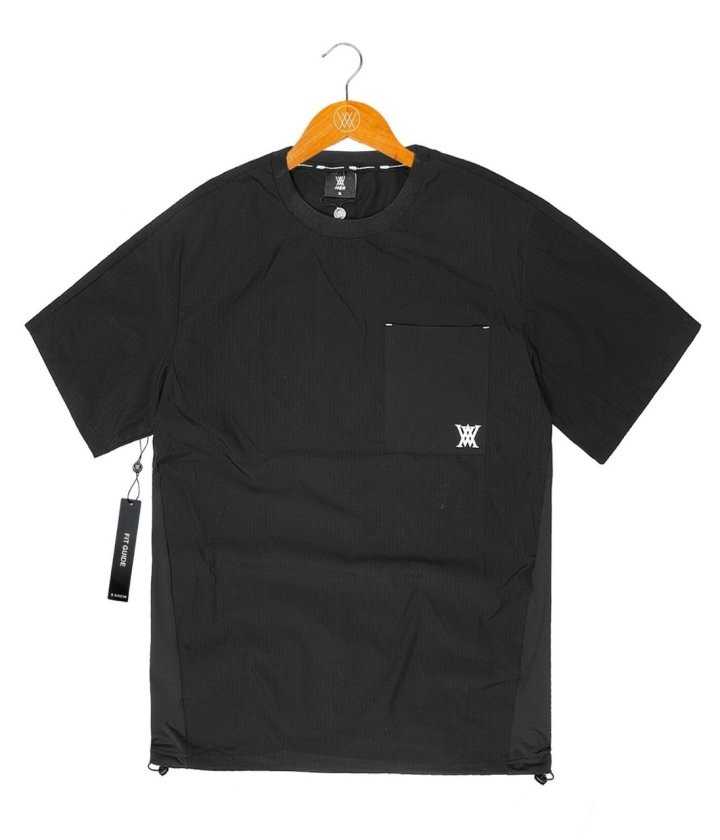 어뉴 남성 골지 크루넥 숏 반팔(2color)