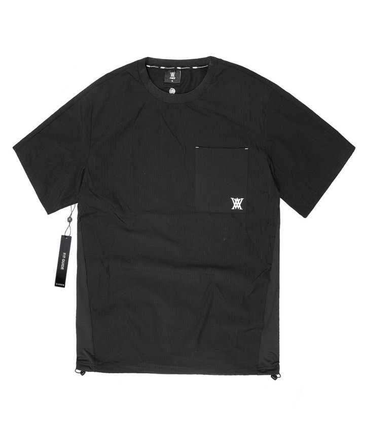 어뉴 남성 골지 크루넥 숏 반팔(2color)