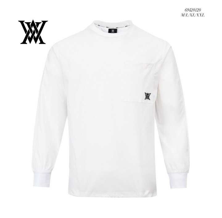 어뉴 남성 골지 크루넥 롱티(2color)