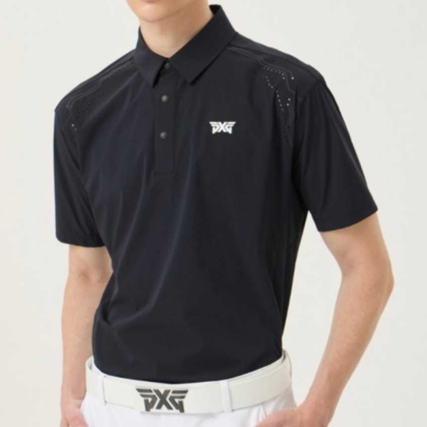 PXG 남성 여름 우븐 루스핏 카라 숏 슬리브 티셔츠(2color)