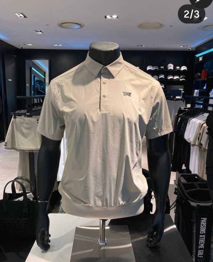 PXG 남성 여름 우븐 루스핏 카라 숏 슬리브 티셔츠(2color)