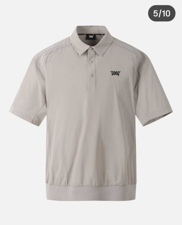 PXG 남성 여름 우븐 루스핏 카라 숏 슬리브 티셔츠(2color)