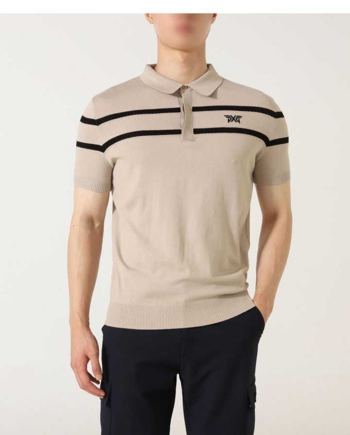 PXG 남성 썸머라인 포인트 숏 슬리브 니트(2color)