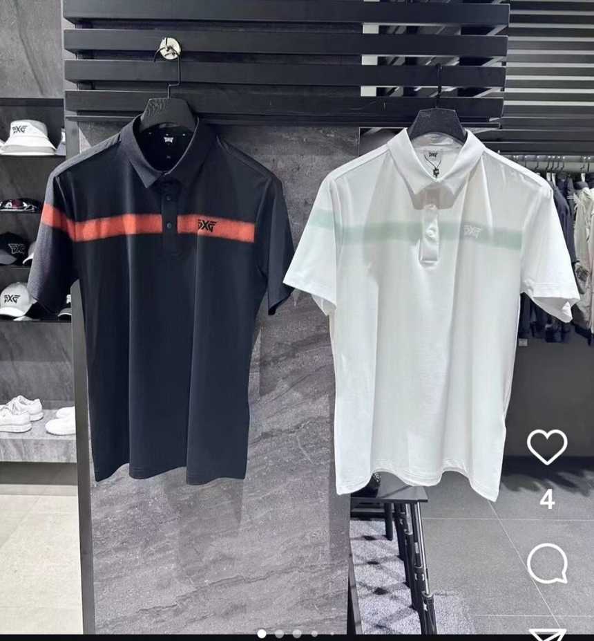 PXG 남성 여름 컬러 블록 원 포인트 카라 티셔츠(3color)