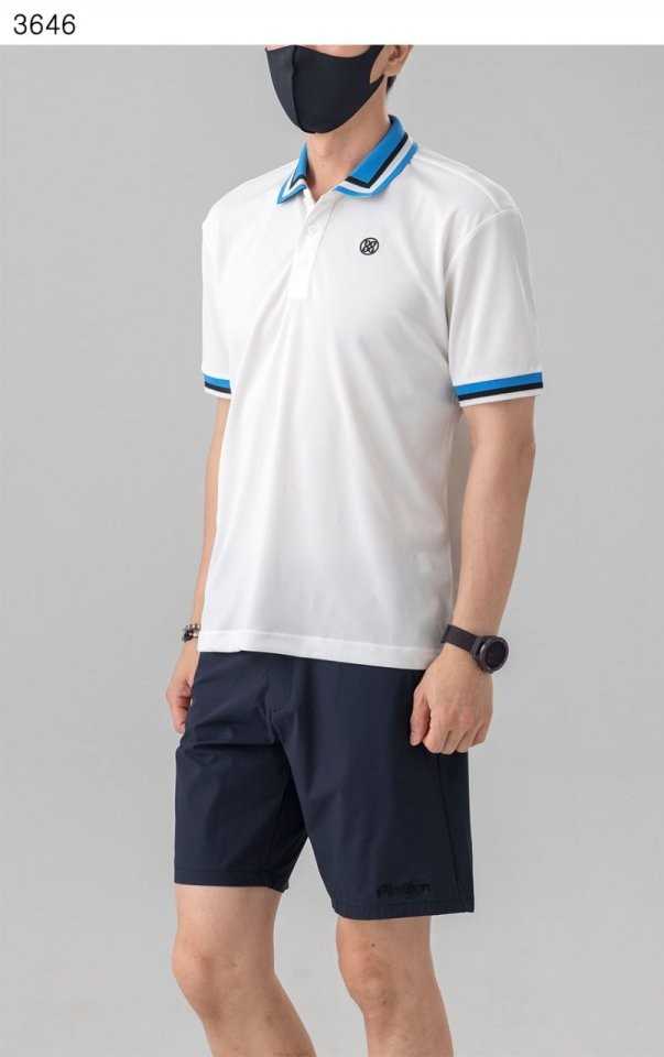 지포어 남성 수입고급 Three Tone Stripe 카라티(2color)