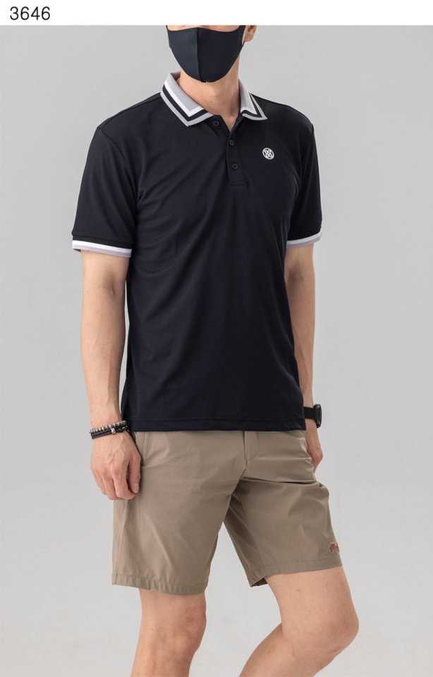 지포어 남성 수입고급 Three Tone Stripe 카라티(2color)