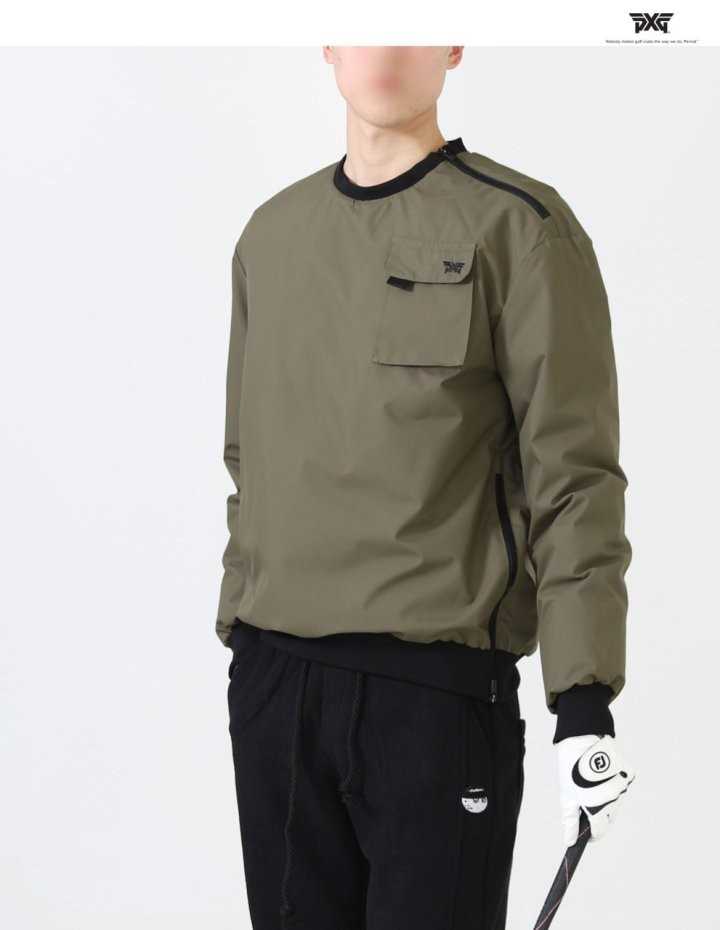 PXG 다운 지퍼 아노락 맨투맨(2color)