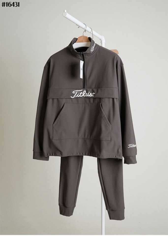 타이틀리스트 기모 우븐 아노락 자켓 & 포켓 조거 팬츠 셋(2color)