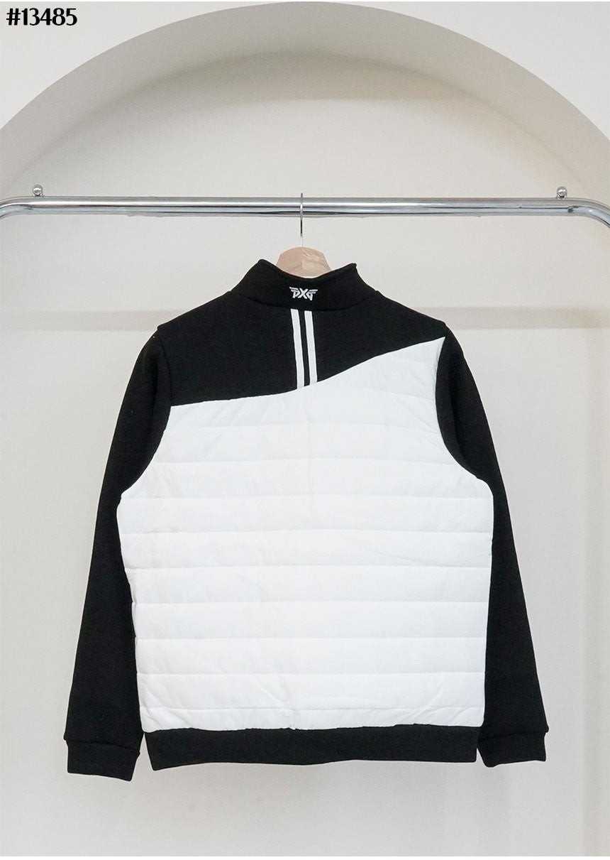 PXG 남성 경량 믹스 다운 하이넥 니트 집업(2color)